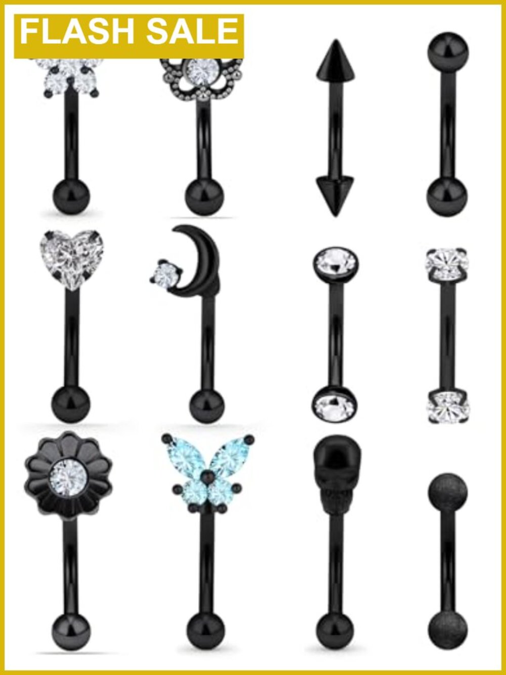 16G Surgical Steel Rook Piercing Jewelry Curved Barbell Body Jewelry